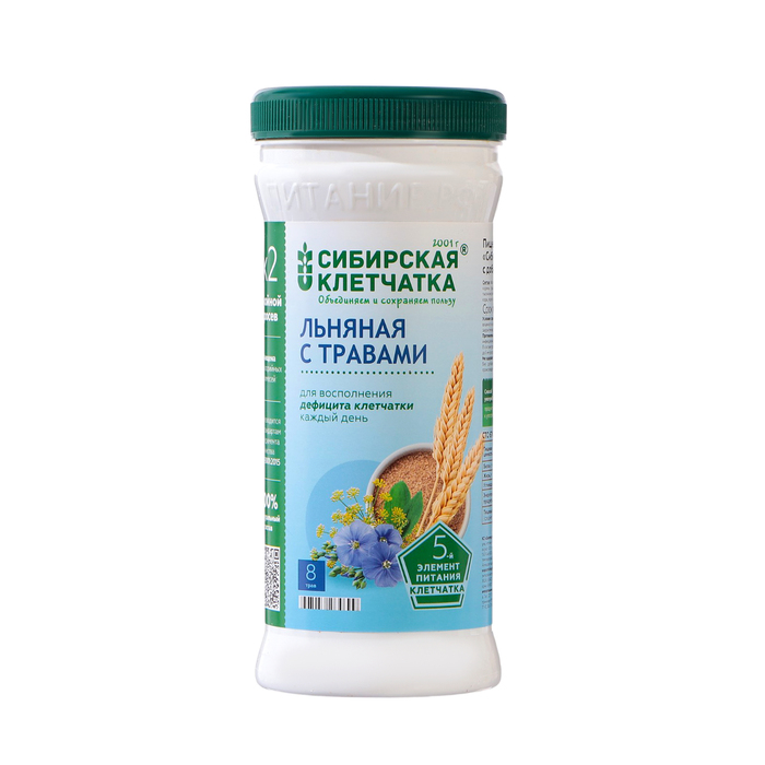 Сибирская клетчатка льняная с травами, 280 г, 1 шт. фото
