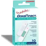 ДокаПласт Пластырь с бриллиантовым зеленым, 19 мм х 72 мм, 10 шт, полимерная основа фото