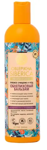Oblepikha siberica Облепиховый бальзам для волос Глубокое очищение и уход, бальзам для волос, 400 мл, 1 шт, для нормальных и жирных волос фото