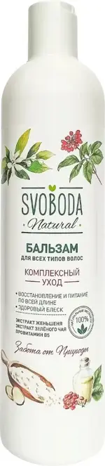 Svoboda Natural Бальзам-ополаскиватель для всех типов волос экстракт женьшеня, экстракт зеленого чая, провитамин В5, бальзам-ополаскиватель, 430 мл, 1 шт. фото