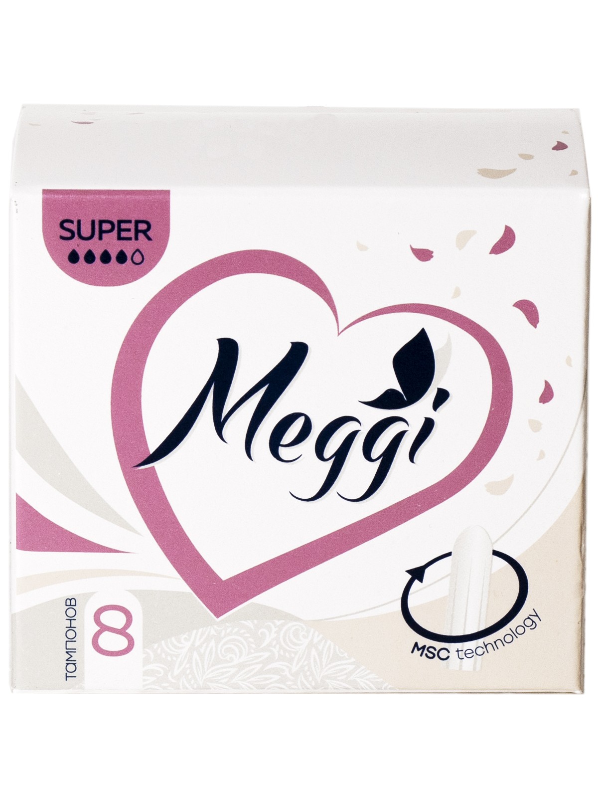 Meggi Super Тампоны гигиенические, тампоны женские гигиенические, 8 шт, 4 капли фото