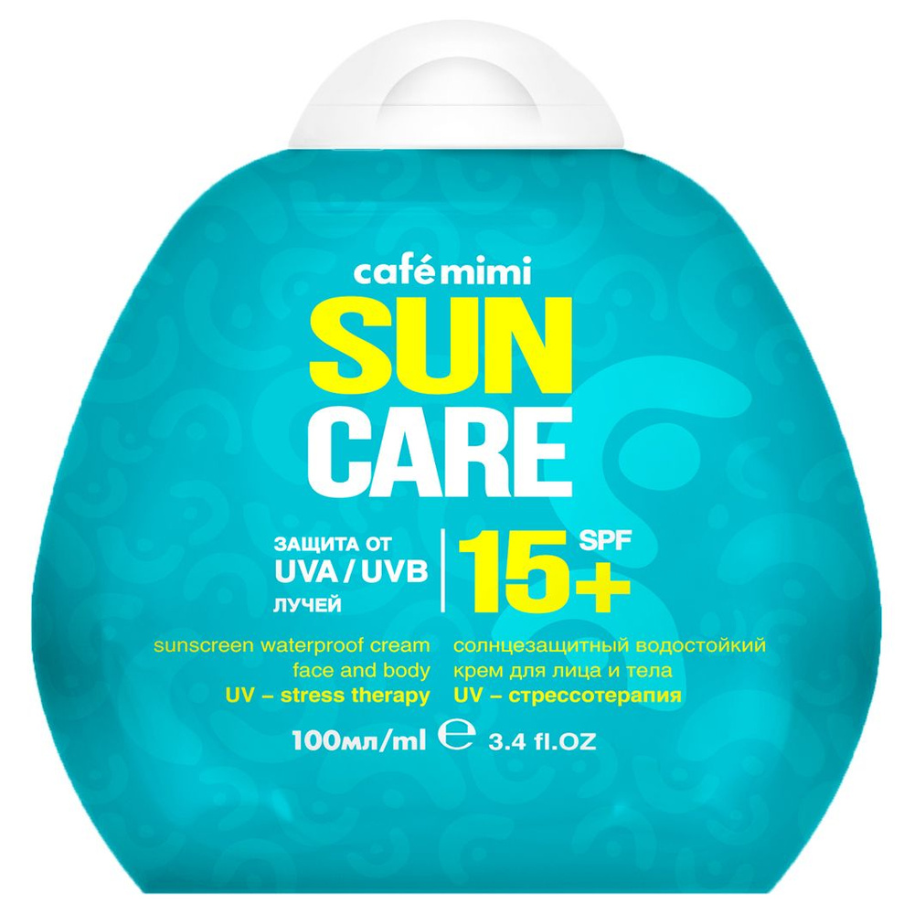 Cafe Mimi Sun care солнцезащитный водостойкий крем для лица и тела, крем, 100 мл, 1 шт, SPF 15 фото