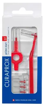 Curaprox Prime Start CPS 07 Набор ершиков с держателем, 5 шт, красного цвета, с держателями UHS 409 и UHS 470 фото 