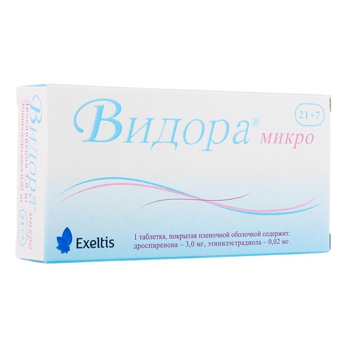 Видора микро, 3 мг+0.02 мг, таблетки, покрытые пленочной оболочкой, 28 шт, 21+7 фото