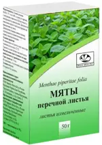 Мяты перечной листья, сырье растительное измельченное, 50 г, 1 шт. фото