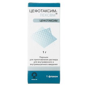 Цефотаксим-ЛЕКСВМ, 1 г, порошок для приготовления раствора для внутривенного и внутримышечного введения, 1 шт. фото