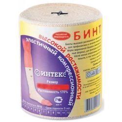 Интекс Бинт эластичный компрессионный, 10 см х 5 м, 1 шт, высокой растяжимости фото