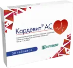 Кардевит АС, 150 мг+30.39 мг, таблетки, 30 шт. фото 