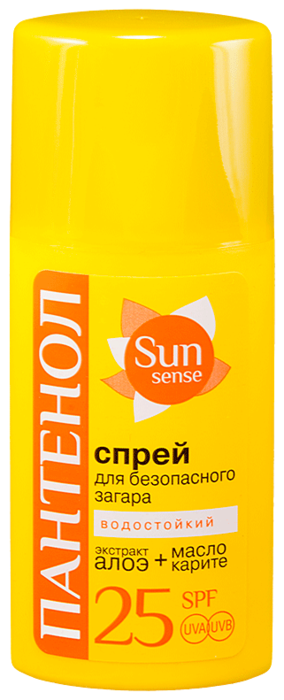 Sun sense Пантенол Спрей для безопасного загара SPF25, спрей, 95 мл, 1 шт. фото