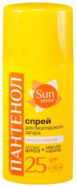 Sun sense Пантенол Спрей для безопасного загара SPF25, спрей, 95 мл, 1 шт. фото