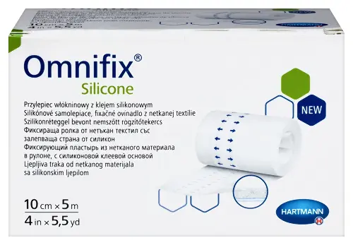 Omnifix Silicone Пластырь фиксирующий, 10 см х 5 м, пластырь медицинский, 1 шт. фото