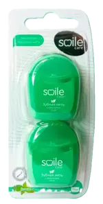 Smile care Зубная нить, 15 М, нить зубная, 2 шт, ментол, вощеная фото