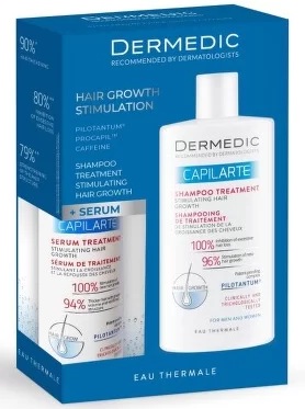 Дермедик Capilarte Набор Сыворотка стимулирующая рост волос 150 мл + Шампунь стимулирующий рост волос 300 мл, 1 шт, для роста волос фото