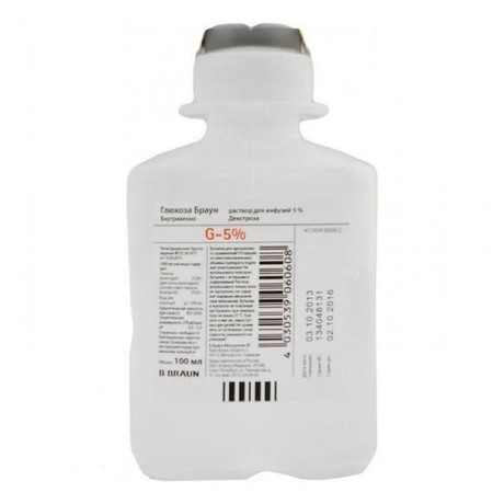 Глюкоза Браун, 5%, раствор для инфузий, 100 мл, 20 шт. фото