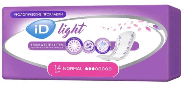 ID Light Normal Прокладки урологические, прокладки урологические, 14 шт, 3 капли фото