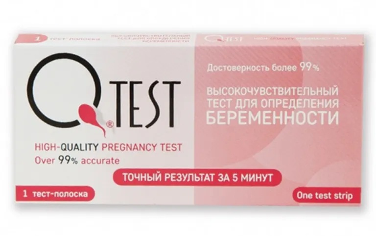 Qtest Тест-полоски для определения беременности, 1 шт. фото