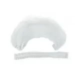 Шапочка модель плиссе спанбонд, размер 54-66 длина 53, 25 шт, белого цвета, плотность 18г/м2, нестерильная фото