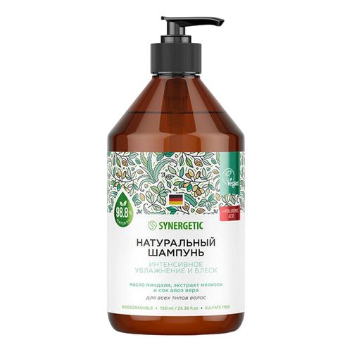 Synergetic Шампунь натуральный бессульфатный интенсивное увлажнение и блеск, шампунь, 250 мл, 1 шт. фото