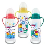 Курносики Бутылочка с ручками и силиконовой соской 6 мес+, 250 мл, 1 шт, цвет в ассортименте, с рисунком, арт. 11113 фото 2