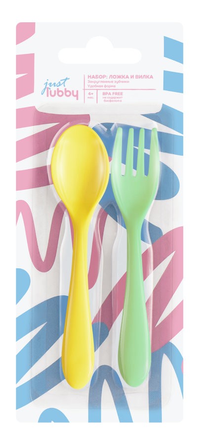 Lubby Ложка и вилка, 4+ мес, набор, 1 шт, арт. 28439 фото