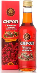 Сироп брусника, клюква, шиповник, сироп, 330 г, 1 шт. фото