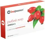 Биафишенол рыбий жир с маслом шиповника, капсулы, 120 шт. фото