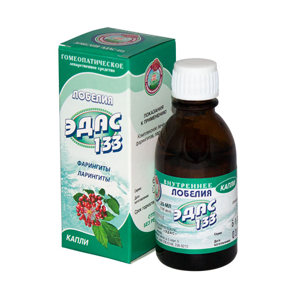 Эдас-133 Лобелия, капли для приема внутрь, 25 мл, 1 шт. фото