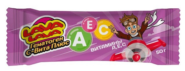 Lava Lava Гематоген С-Вита Плюс, плитка, 50 г, 1 шт, с витаминами А, Е, С фото