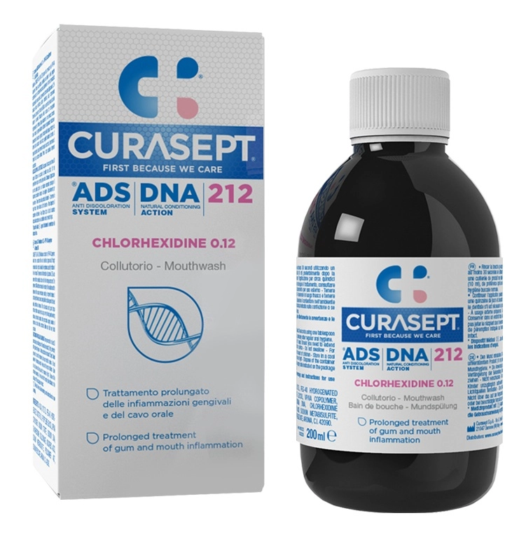 Curasept ADS 212 Ополаскиватель полости рта, раствор для полоскания полости рта, 200 мл, 1 шт, с хлоргексидином 0.12% фото