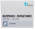 Ибупрофен + Парацетамол, 400 мг+325 мг, таблетки, покрытые пленочной оболочкой, 10 шт. фото