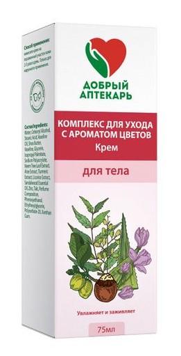 Добрый Аптекарь Крем для тела с ароматом цветов, крем, 75 мл, 1 шт, розовый фото