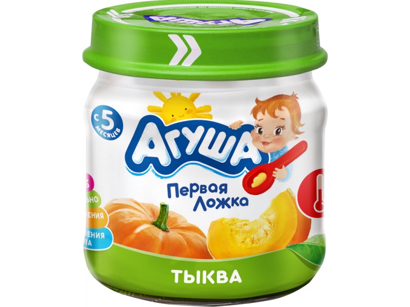 Агуша детское пюре, пюре, 80 г, 1 шт, тыква фото