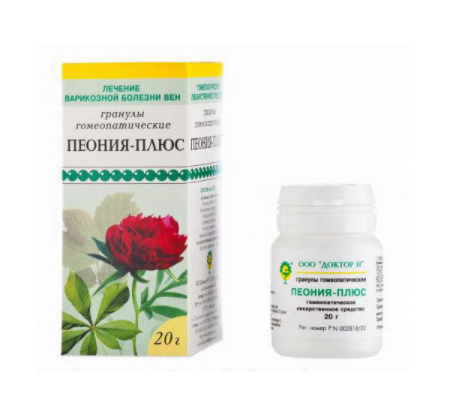 Пеония-плюс, гранулы гомеопатические, 20 г, 1 шт. фото