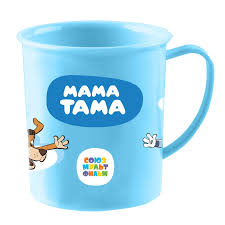 Мама Тама Кружка пластиковая с ручкой, 200 мл, 1 шт, голубого цвета, для детей с 6 месяцев, арт. МТ/039 фото
