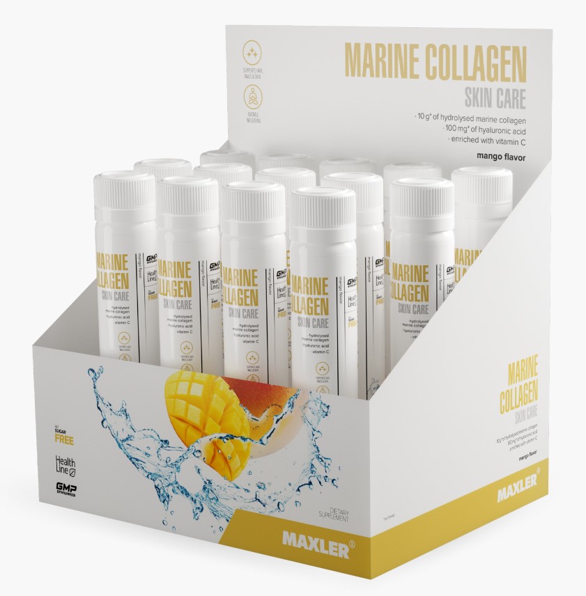 Maxler Морской коллаген для кожи, раствор, 25 мл, 14 шт, манго фото