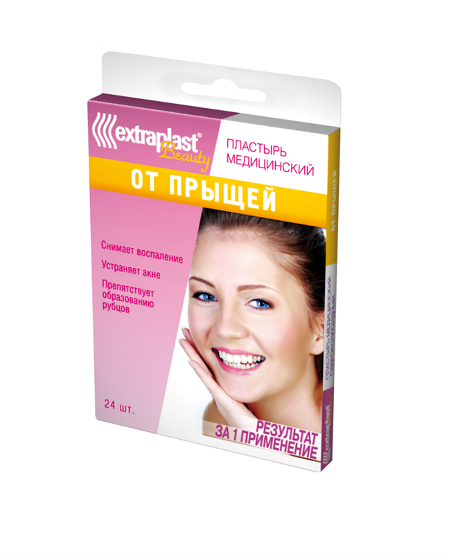 Extraplast beauty Пластырь гидроколлоидный от прыщей, пластырь, 24 шт. фото
