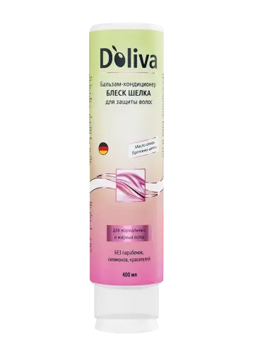 Doliva бальзам-кондиционер для защиты волос блеск шелка, бальзам, 400 мл, 1 шт. фото