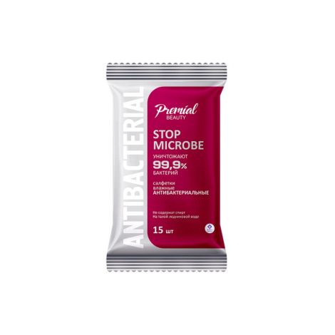 Premial Салфетки влажные антибактериальные, салфетки влажные, 15 шт. фото