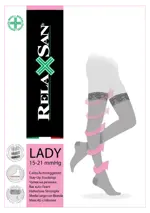 Relaxsan Stay-up lady 70 den Чулки компрессионные 1 класс компрессии, р. 5 (XXL), пара, 1 шт, черного цвета, арт. 960А (15-21 mm Hg) фото