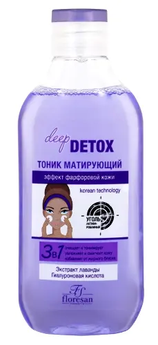 Floresan deep detox тоник матирующий, тоник для лица, 300 мл, 1 шт. фото