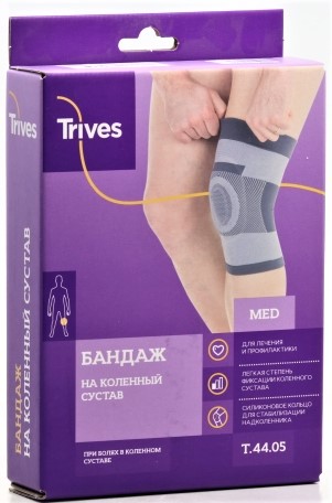 Тривес Бандаж коленный компрессионный с силиконовым кольцом, Medium M, 1 шт, Т.44.05 (Т-8520) фото
