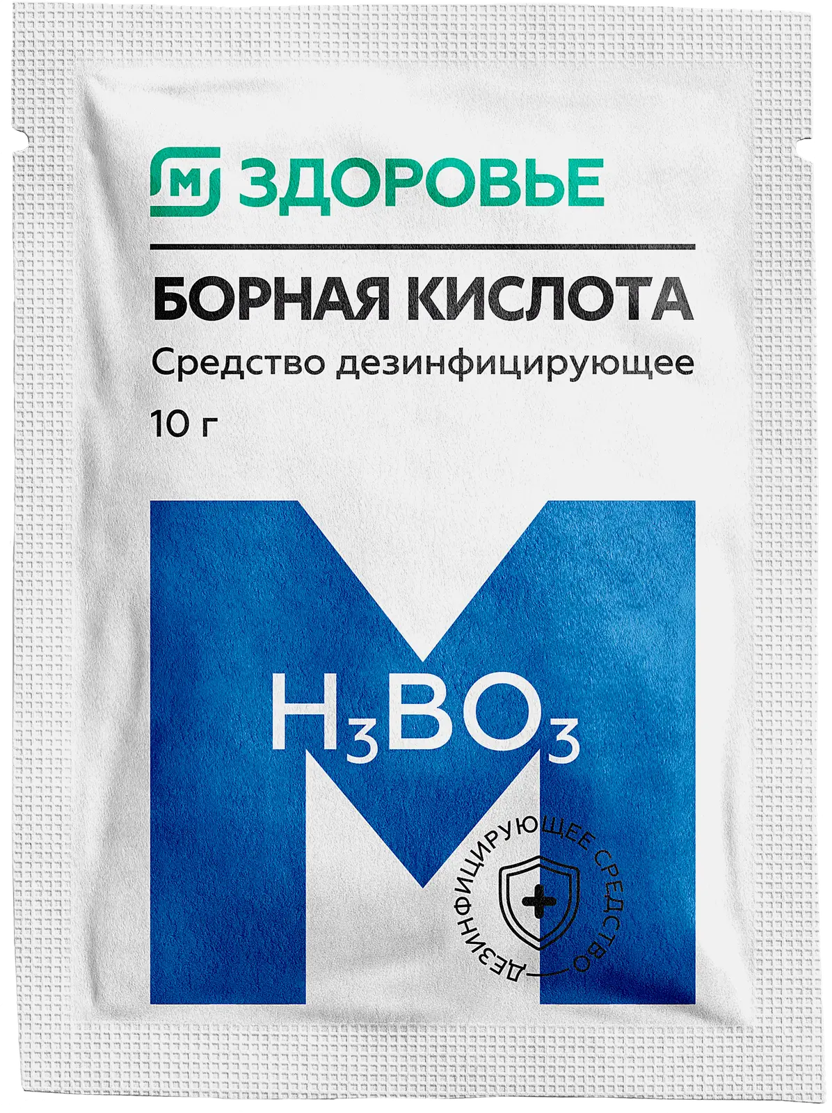М Здоровье Борная кислота, дезинфицирующее средство, 10 г, 1 шт. фото