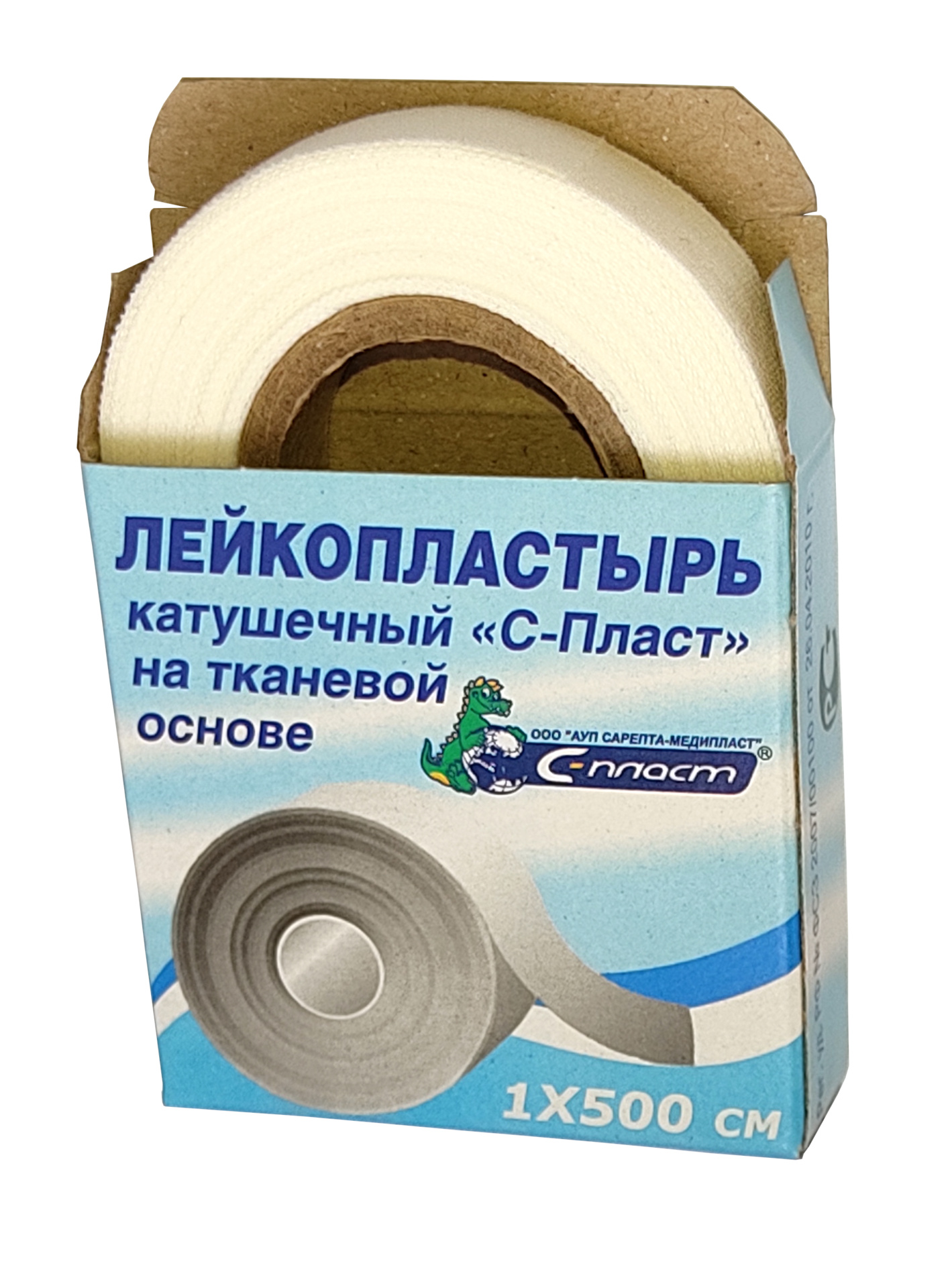 С-Пласт Лейкопластырь фиксирующий катушечный, 1 см х 500 см, пластырь медицинский, 1 шт, белого цвета, тканевая основа фото