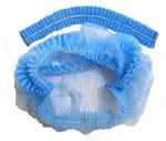 Шапочка модель плиссе спанбонд, размер 54-66 длина 53, 25 шт, синего цвета, плотность 18г/м2, нестерильная фото