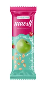 FoodForte Батончик мюсли, 50 г, 1 шт, яблоко + клюква фото