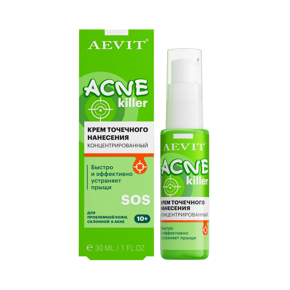 Aevit acnekiller крем точечного нанесения концентрированный, крем для лица, 30 мл, 1 шт. фото