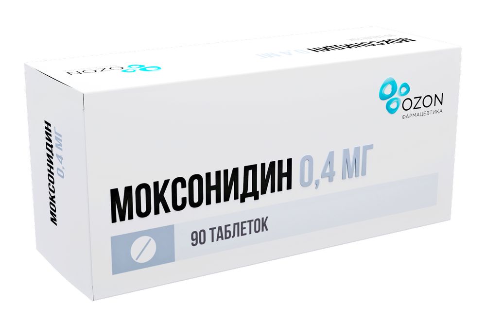 Моксонидин, 0.4 мг, таблетки, покрытые пленочной оболочкой, 90 шт. фото