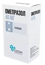 Омепразол, 40 мг, лиофилизат для приготовления раствора для инфузий, 1 шт. фото