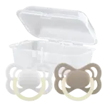 Lubby Соска-пустышка силиконовая симметричная, 0+ мес, 2 шт, с футляром, светящееся кольцо, арт. 33688 фото 2