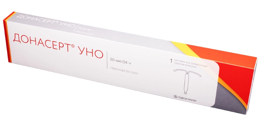 Донасерт Уно, 20 мкг/24 ч, внутриматочная терапевтическая система, 1 шт. фото